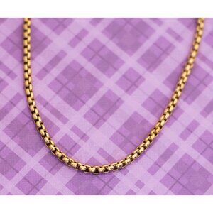 Vintage Elegant Geometric Braids Gold Tone Chain Necklace 30 inch - V11